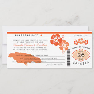 Naranja Hibiscus Jamaica Boda de tarjetas de embar