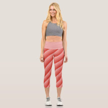Naranja Hues Diagonal Stripes Capri Leggings