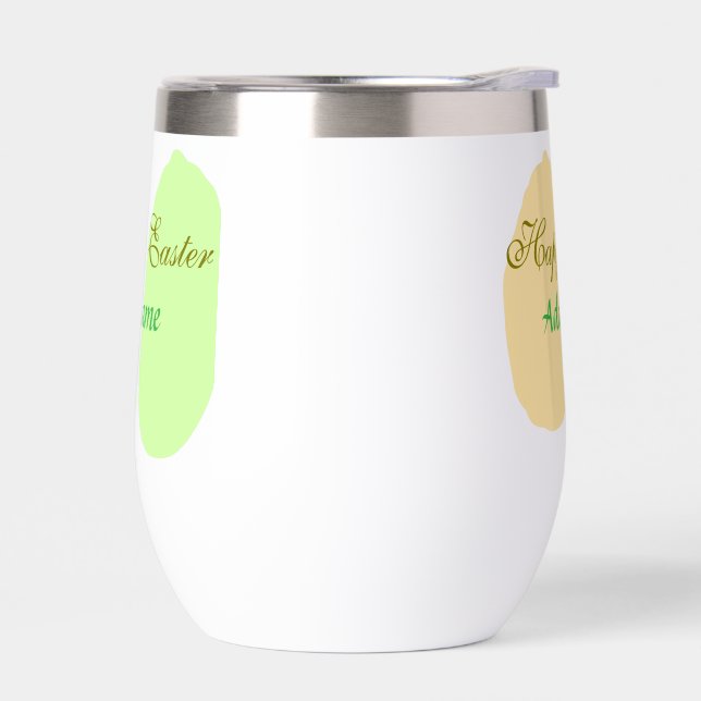 Naranja huevo verde feliz Pascua añada mensaje de  (Izquierdo)