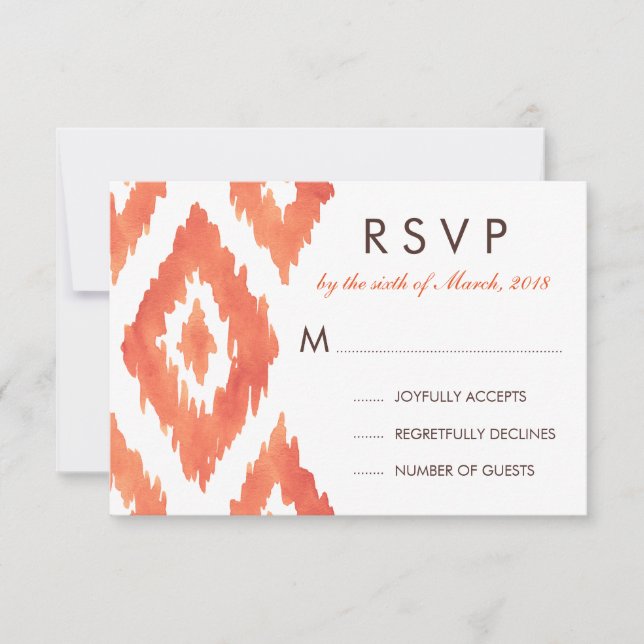 Naranja Ikat RSVP (Anverso)
