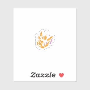 naranja, ilustracion rosa Pegatina de vinilo de co