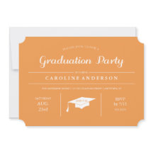Naranja Invitación a graduación de Moda moderna