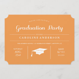 Naranja Invitación a graduación de Moda moderna