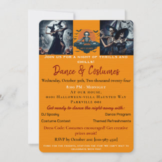 Naranja Invitación a la fiesta de baile de Hallowe