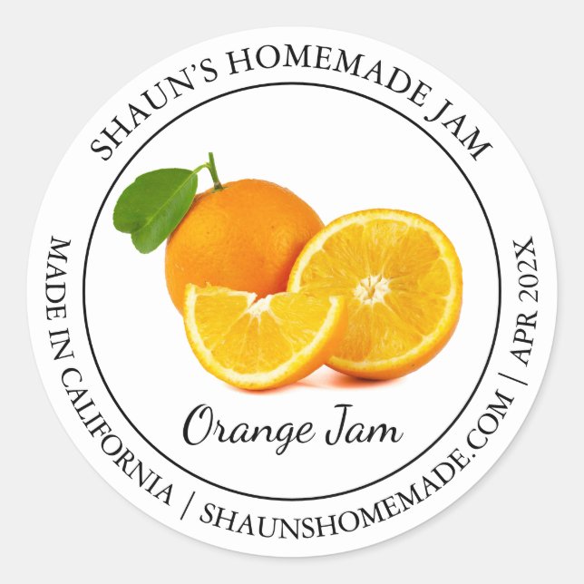 Naranja Jam Etiqueta moderna (Anverso)