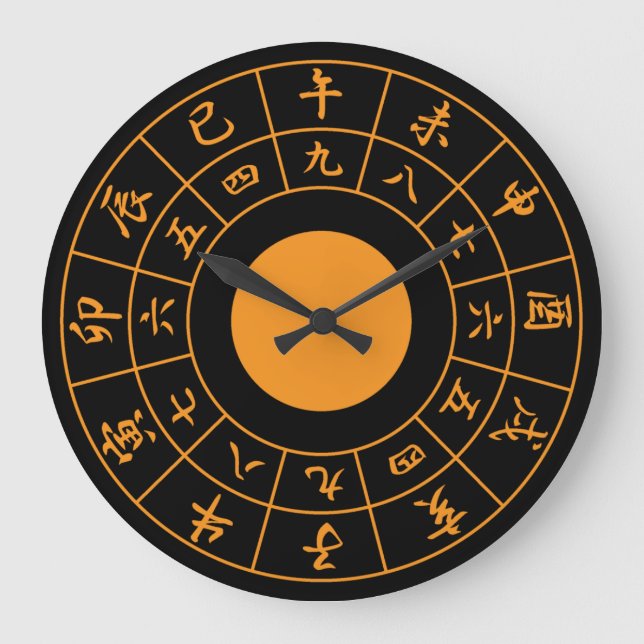 Naranja Kanji de la cara negra del reloj japonés W (Anverso)