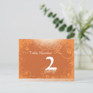 Naranja Kanji para Amar Tarjetas Numero de Mesa Sw