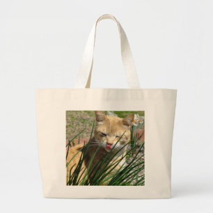 Naranja Kitty da una bolsa de tote de frambuesa