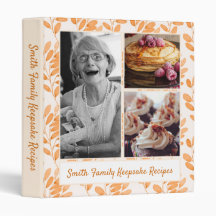 Naranja Leafy Receta de Collage 3 Ring Binder