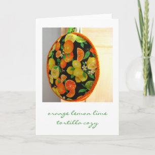 Naranja Lemon Lime Tortilla Acogedora tarjeta de f