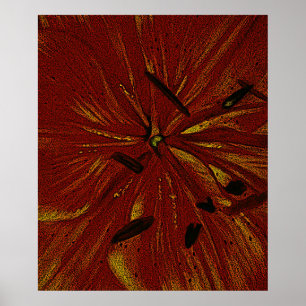 naranja Lily flor arte moderno arte abstracto