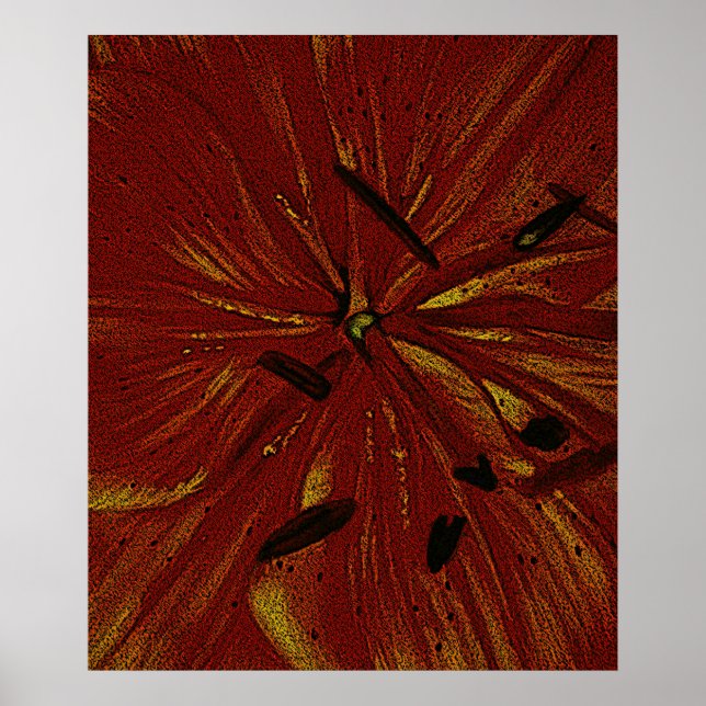 naranja Lily flor arte moderno arte abstracto (Frente)