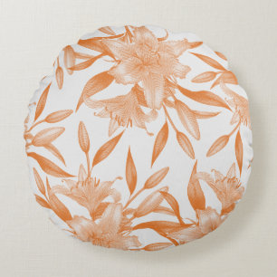 Naranja Lily Flor Significado Almohada redonda