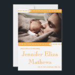 Naranja lindo Stripe Baby Girl Invitación<br><div class="desc">Naranja Cute Stripe Baby Girl Invitación. Usa estas lindas invitaciones de bebé con un lindo detalle para invitar a tus amigos y familiares a celebrar a tu recién nacido. Utilice el símbolo del sistema para personalizar de la invitación añadiendo su propia imagen de bebé, nombre del bebé, fecha de nacimiento...</div>