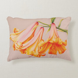 Naranja lirios arte fino pintura lanzar almohada