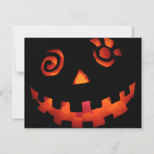 Naranja loco Jack O Lantern Pumpkin Face