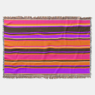 Naranja, magenta y morado con manta entrecruzada a
