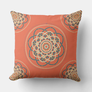 Naranja Mandala Cojín decorativo Sala de Meditació