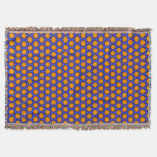 Naranja Mandala florece en una manta azul