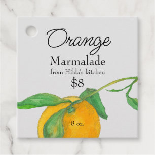 Naranja Marmalade Canning Jar Hang Etiqueta