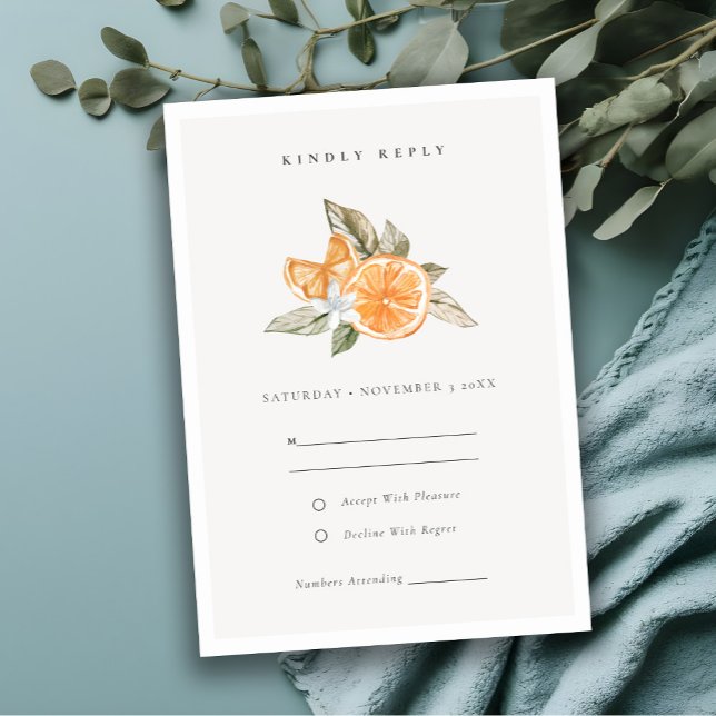 Naranja mínimo Boho Boho Wedding RSVP (Subido por el creador)
