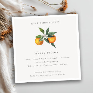 Naranja mínimo Boho Fauna Cualquier Invitación de 