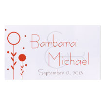 Naranja moderna de Punto Floral Simple Wedding Fav