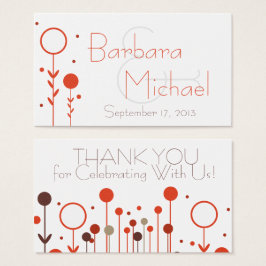 Naranja moderna de Punto Floral Simple Wedding Fav