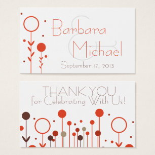 Naranja moderna de Punto Floral Simple Wedding Fav