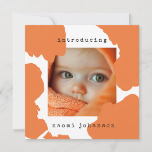 Naranja moderno acuarela Invitación del bebé