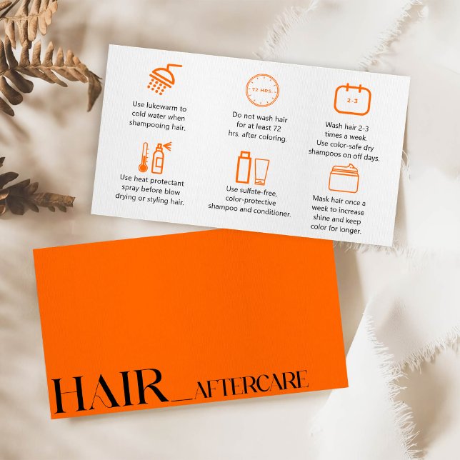 Naranja moderno cuide su tarjeta de pelo (Subido por el creador)