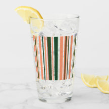 Naranja moderno de moda Green White Stripes Glass