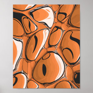 Naranja moderno Resumen Diseño de arte de burbujas