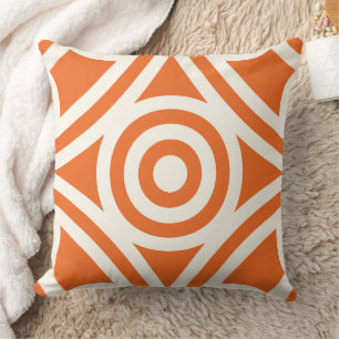 Naranja moderno y almohada de diamante de marfil