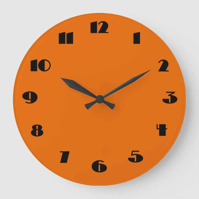 Naranja moderno y reloj de pared negro (Anverso)