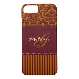 Naranja Monograma, Funda de banda Wine Damask para
