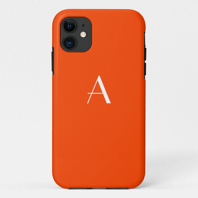 Naranja Monograma Rojo Funda para iPhone 5 (Reverso)