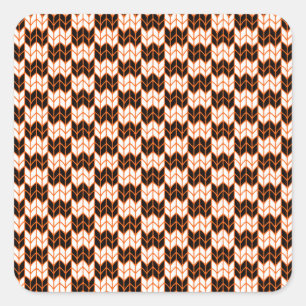 Naranja NEGRO CHECK KNIT Pegatinas cuadrados peque