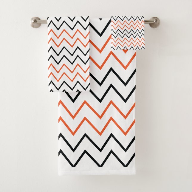 Naranja Negro Chevron Zigzag (In situ)
