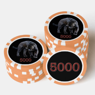 Naranja negro Jaguar Diablo 5000 chip de póquer a 