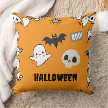 naranja negro lindo almohada de Halloween