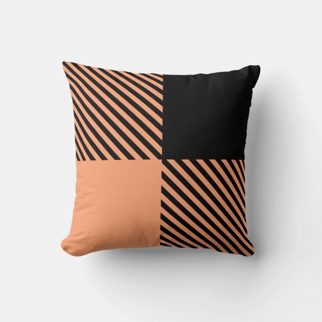 naranja negro negrita almohada de lanzamiento (Anverso)