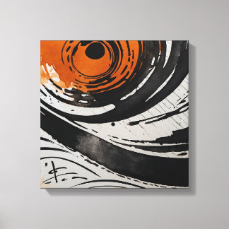 Naranja negro Resumen Arte de pared de acuarela
