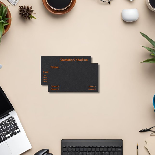 naranja neón y tarjeta de negocios negra (Subido por el creador)