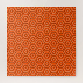 Naranja Nested Hexagons Rompecabezas en jigsaw