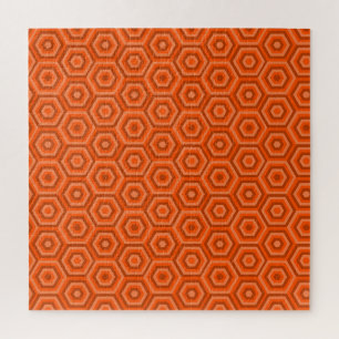 Naranja Nested Hexagons Rompecabezas en jigsaw