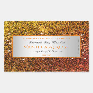 Naranja Noble Faux Purpurina Etiquetas para el emb