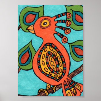 Naranja Oaxacan Bird Mini Arte Popular