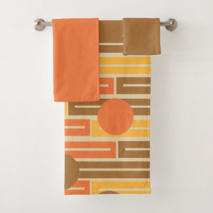 Naranja, Oro, Rectángulos Marrones y Círculos Bath