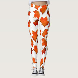 Naranja Otoño Cae hojas Leggings